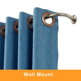 2 Pack Room Darkening Curtain Rod 84-120 Inch, Brushed Nickel Curtain Rod Wrap Around Design, 3/4 Inch Diameter Single Drapery Rod, Extendable Metal Rod Set of Window Treatment (2 Pack Satin Nickel)