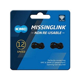 KMC Missing Link 7, 8, 9, 10, 11, 12 Speed Silver/Gold (New Blue Packing) (12 Speed, 5.2mm, Non-Reusable, Black)