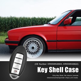 X AUTOHAUX 2pcs 4 Buttons Uncut Insert Key Fob Remote Control Key Case Shell for Nissan Altima 2007-2012 Maxima 2010-2014 Replacement KR55WK48903