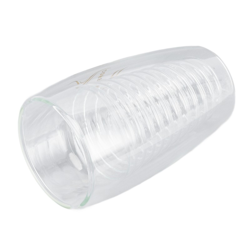 Double Wall Glass Coffee Cup 320ml High Temperature Resistance Clear