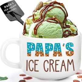 BackURyear Papa Birthday Gifts, Fathers Day Gift for Papa, Ice Cream Lover Gifts for Papa, Papa gifts from grandkids, Christmas New Year Gifts Box for Papa, Papa's Bowl with Shovel Spoon Set Gifts