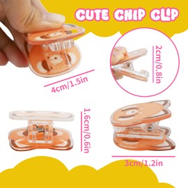 Cute Chip Clips, Set of 9 Bag Clips for Food Storage, Funny Animal Shaped Sealing Clip Snack Bags Sealer, Acrylic Bags Clamps Airtight Bag Chip Clip for Kitchen Pantry & Fridge Use