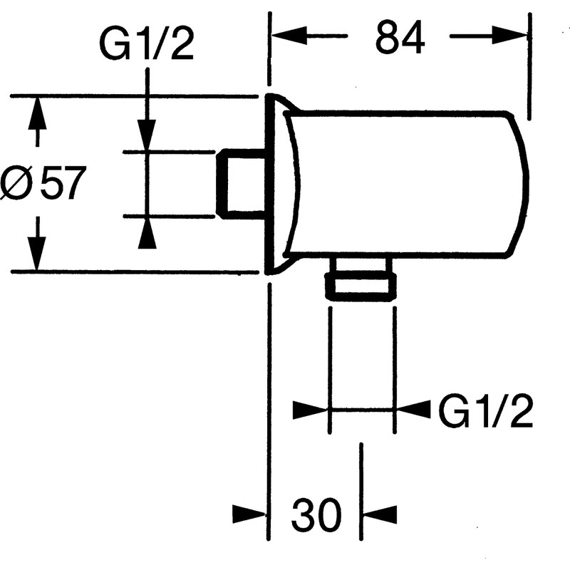 Hansa 4460100 Hansajet Wandanschlussbogen