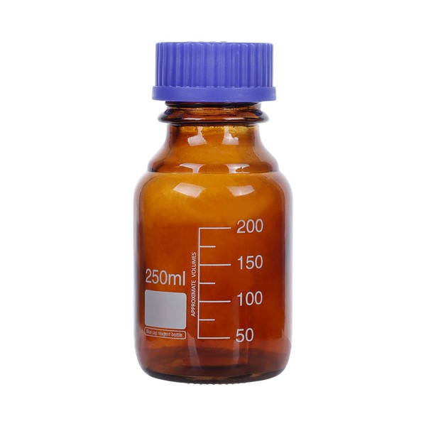 Pastein 10 Pieces Amber Glass 250 mL Graduated Round Lab