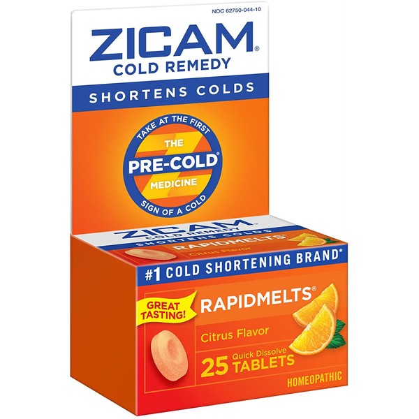 Zicam Cold Remedy Citrus RapidMelts Quick Dissolve Tablets, 25 Count