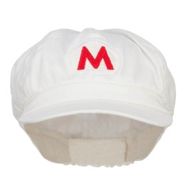 Big Size Fire Mario Luigi Embroidered Newsboy - Red 2XL-3XL