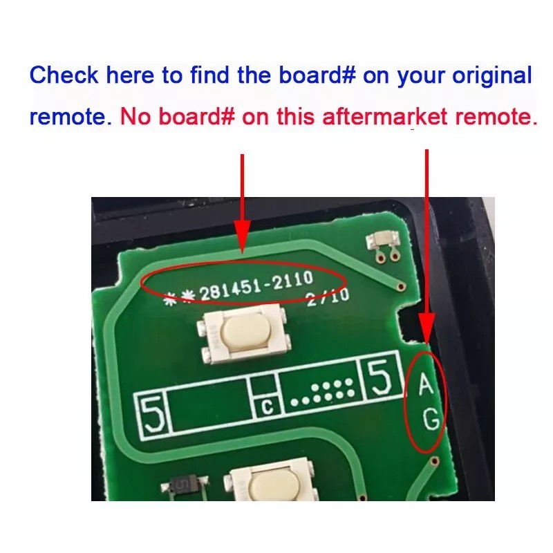 keymalll 2 281451-2110 Smart Prox Remote Key Fob for Toyota