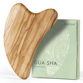 CHOSIN Gua Sha Facial Tools: Face Massager Tool for Lymphatic Drainage - Natural Guasha Face Sculpting Tool for Skin Care (Olive Wood)