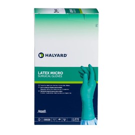 HALYARD Surgical Gloves Latex Micro Sterile Individually Wrapped Pairs Powder Free Medical Disposable Gloves, 7.5 mil, Size 7.0 Medium, Teal, SGL60070 (Box of 50 Pairs - 100 Total)