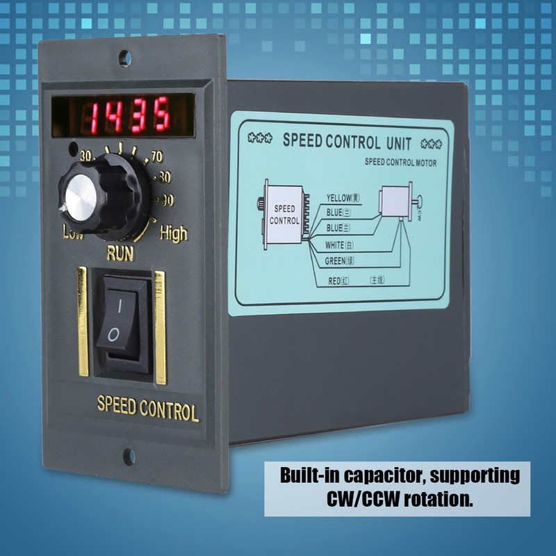 AC 220V 50Hz 15-400W Digital Adjustable Stepless Motor Speed Controller