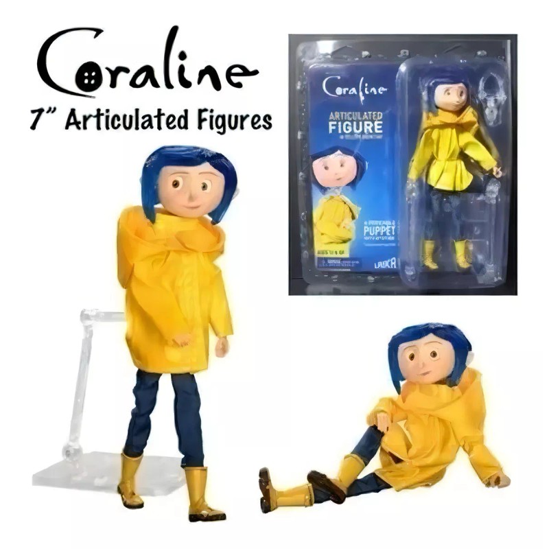 Neca Funda articulada Coraline para muñecas y botas de lluvia,