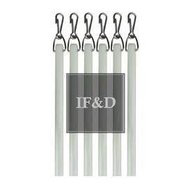 IF&D - Fabrics and Drapes - 36 inch (3 Foot) - 6 pack - White Fiberglass Drapery Curtain Pull Wands - Style #0229