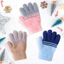 newhsy 3 Pairs Kids Magic Warm Winter Gloves for Boys and Girls Warm Winter Mittens Fingers Stretchy Gloves for toddler gloves