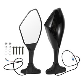 HEROFFIX 1 Set Motorcycle Rear View Mirrors for Suzuki GSX-R600 GSX-R750 2003-2017 Front Side Mirrors Mount Black Aluminum Plastic