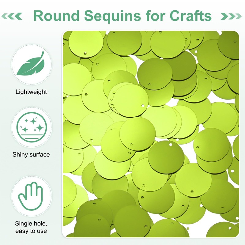 M METERXITY 450-Pack Flat Round Sequins for Crafts, 50g 20mm