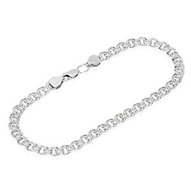 NKlaus Byzantine Chain 925 Sterling Silver Curb Chain Bismarck Rose 5.00 mm Wide, Sterling Silver