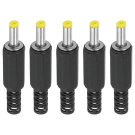 PATIKIL 4x1.7mm DC Male Plug Power Supply Ends, 5 Pack DIY DC Barrel Connector Replacement, Yellow