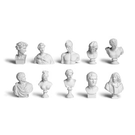 Garwor 10PCS/Set Mini Figures of Greek Mythology Statue Resin Sculpture World Famous Bust Figurine Home Office Art Décor, 2.75" H