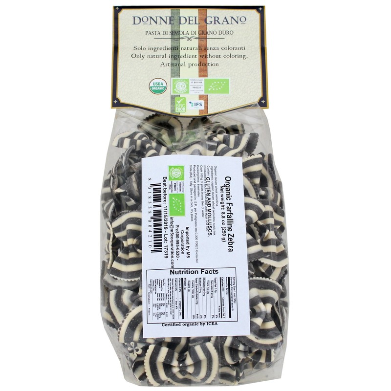 Italian Donne Del Grano Organic Zebra Bowties (Farfallini Magia Bianca)