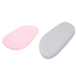 Dudu N Girlie Moses Basket Sheets Fully Fitted – 75 x 30 Moses Basket Bedding - Hypoallergenic Baby Pram Sheets Bedding Elasticated Breathable Easy Care (Pack of 2, Grey & Pink)