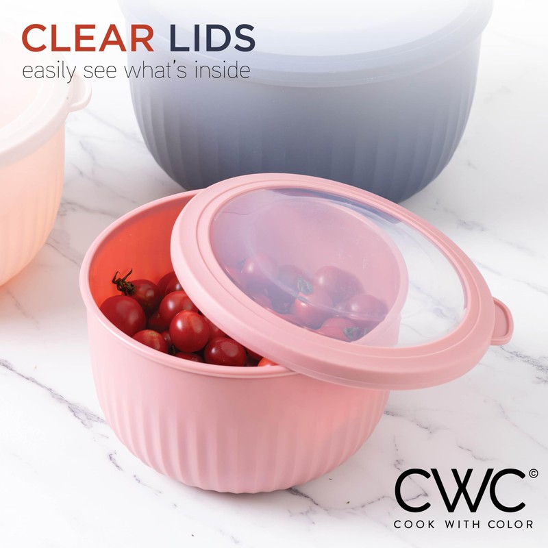 COOK WITH COLOR Prep Bowls with Lids- Wide and Deep