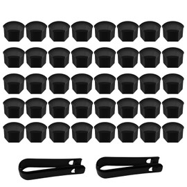 ClcIosis Wheel Bolt Caps 17 mm, Wheel Bolt Caps 17 mm, Wheel Nut Caps with Removal Tool Set for Cars (Black)