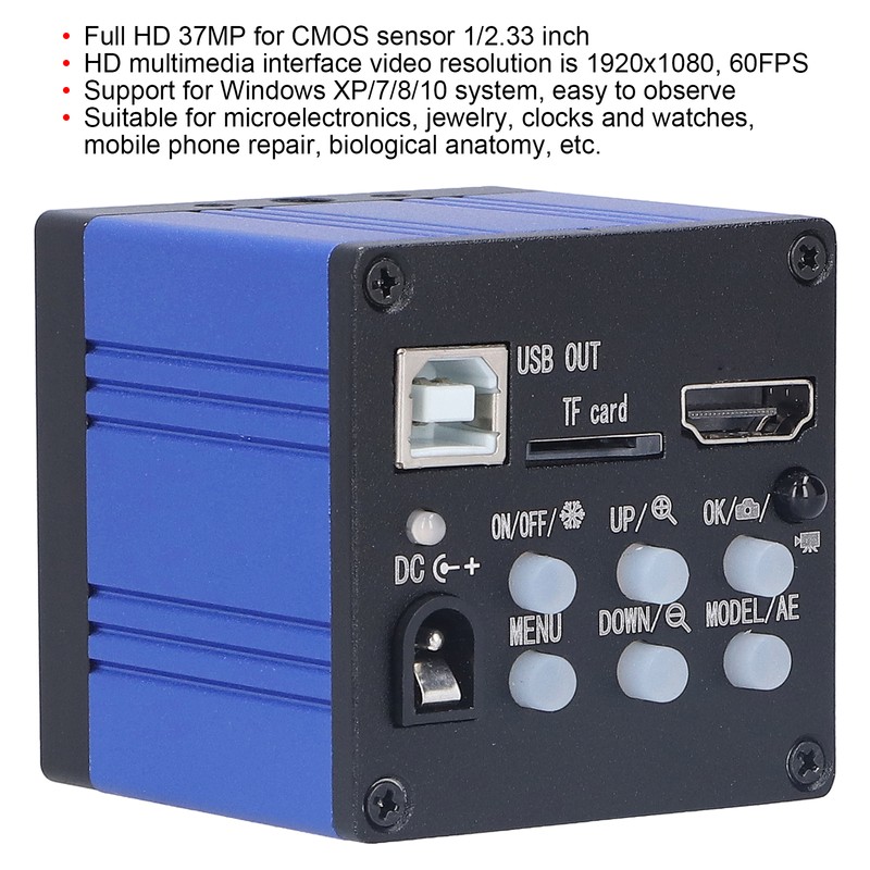 37MP 2K 1080P 60FPS Industrial Video Microscope Camera Set with
