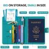Passport Holder for Travel Essentials, RFID Blocking Leather Cover Wallet