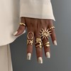 HUASAI Ring Set for Women Gold Chunky Stackable Flower Sun