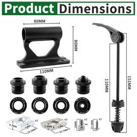 MUQZI Bicycle Fork Mount, Versatile Bicycle Block, Car Bicycle Roof Rack Fork Mount Block Quick Release Bicycle Block Fork Mount for Truck/Trailer/Bicycle Carrier, Black