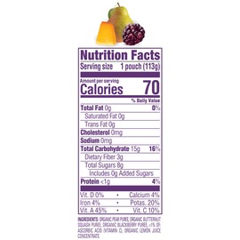 Happy Baby Organic Clearly Crafted Stage 2 Baby Food, Pears, Squash and Blackberries, 4 Ounce (8 Count)