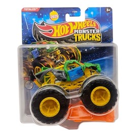 Hot Wheels Monster Trucks Totaled, 2025 Edition, Die-Cast Vehicle with Large Wheels, Yellow and Green