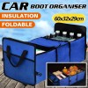 Blue,Rear Trunk Organizer Storage Box Bin Cooler Bag Collapsible Car