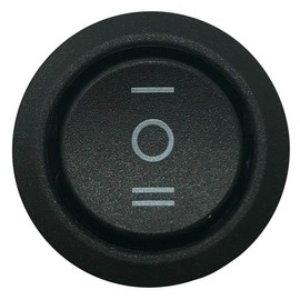 4 Pack Black Non-Illuminated Latching Down/Off/ON Round Rocker Switches - 12V 20A Toggle Switch Assortment Kit - Made in USA with All-American Materials