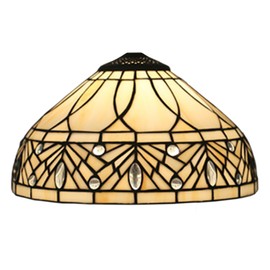 Tiffany Lamp Shade Replacement 12X7 Inch Clear Crystal Beads Stained Glass Lampshade Only with Cap Fit for Table Lamp Pendant Light Ceiling Fixture Torchiere Lamp Floor Lamp