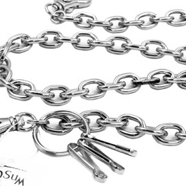 UNIQSUM Basic Ring Leash wallet chain Swivel Trigger snap Biker Punk Key chain (Silver)