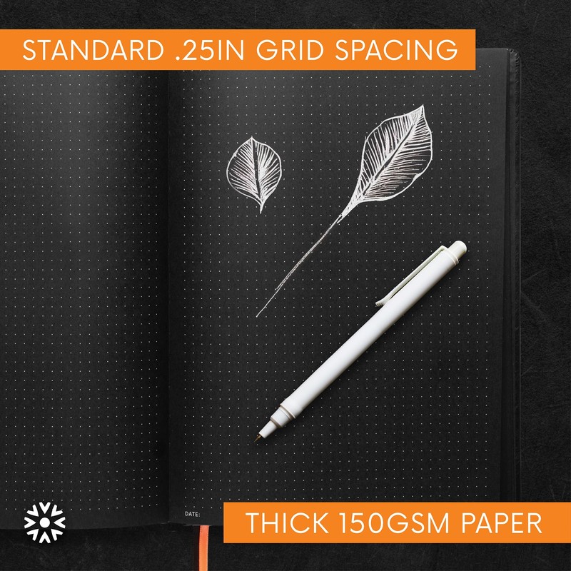 Notsu Dotted Black Paper Journal | B5 Bullet Dot Grid