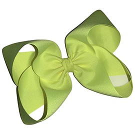 Solid Jumbo Ansi Yellow Neon Yellow Boutique Hair Bow 6" MADE IN USA