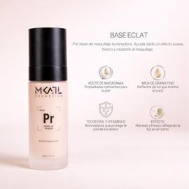 Primer Glow Hidratante 30ml Profesional  Prebase Iluminadora con Vitamina E y Macadamia, Acabado Luminoso Natural y Piel Radiante                     