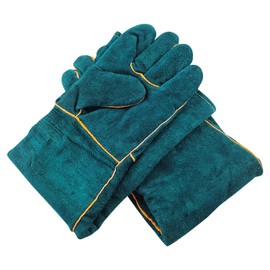 Spring.Rd Anti-Bite Gloves Safety Ultra Long Leather Bite Green Pets Grasping Biting Protective Gloves For Catch Dog Cat Reptile Animal