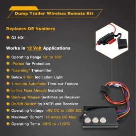 Unbranded Dump Trailer Wireless Remote Control System Kit Hydraulic Lift Winch Tilt G3-H01