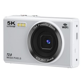 YULINJIA Digital Camera, 5K Digital Camera, Sending to Smartphones, WiFi Transmission Function, 72 Million Pixels, Auto Focus Function, 16 Times Digital Zoom, LED Light, Webcam, 2.8 Inch Display Play