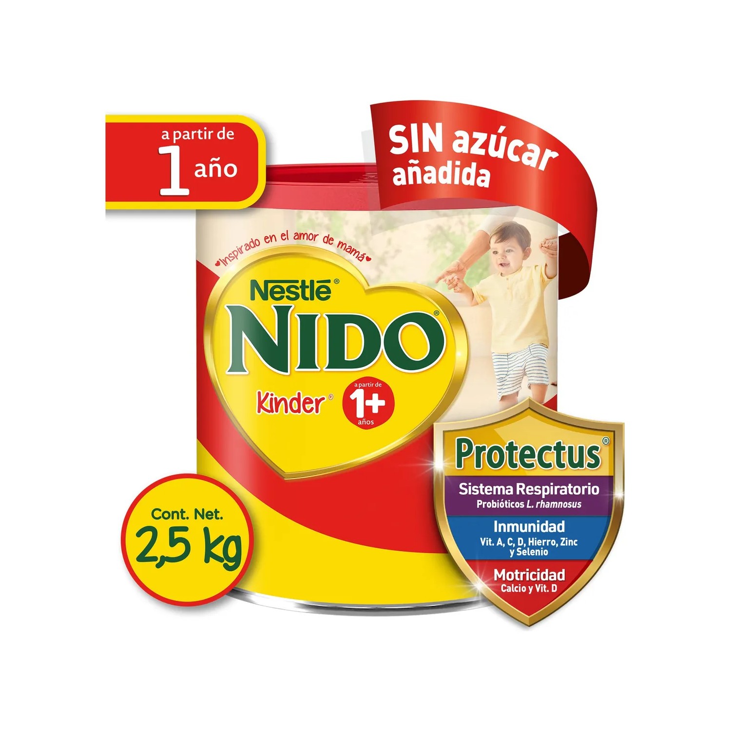Leche de fórmula en polvo sin TACC Nestlé Nido Kinder en lata de 2.5kg ...