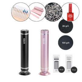 Kiss New York One Care Power Foot Drill Special Set + 1 Top Gel + 10 Bits / 키스뉴욕 원케어 파워 풋 드릴 기획 세트+탑젤 1개+비트10종
