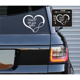 Printbeat Until I See You Again Heart Infinite Vinyl Decals Stickers for Cars, Vans, Trucks, and laptops (White 5.5x5.8)