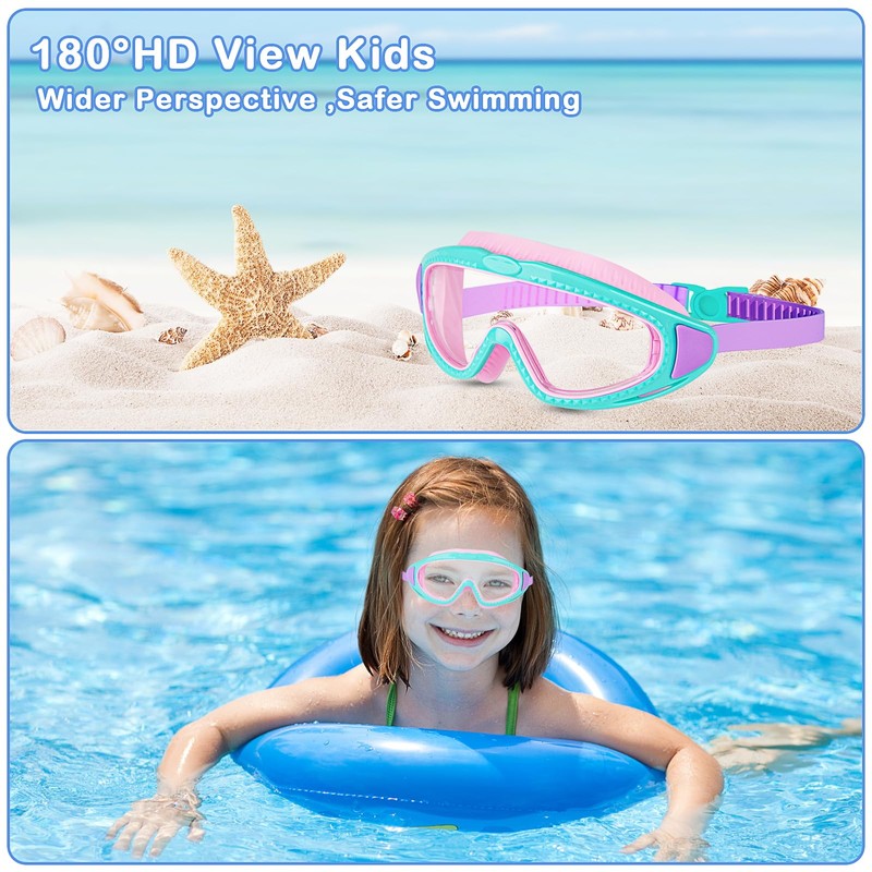 Mezere Schwimmbrille Kinder 3-6 Jahre Taucherbrille Herren Damen Schwimmbrillen Anti-Beschlag