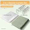 River Dream 3 in 1 Shower Curtain Set, Waffle Fabric