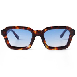 ADE WU Trendy Square Sunglasses for Women Men, Unique Designer Inspired Square Frame Sun Glasses (Tortoiseshell/Blue Lense)
