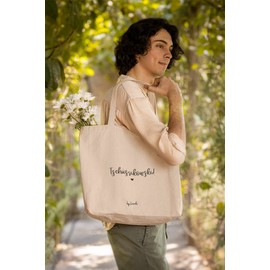 Loxato Canvas Tote Bag with Saying - Fabric Bag Printed Funny - Shopping Bag with Motif - Jute Bag Printed Funny - Cotton Bag Printed - Jute Bag Saying - Fabric Bag with Saying, Tschüssikowski