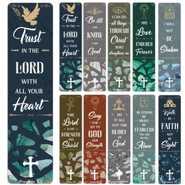 Christian Bible Verse Bookmarks: 50 Pcs Bible Emergency Numbers Book Mark, Religious Scripture Book Page Markers, Christian Gifts Bulk for Women Men Readers Church Sunday School